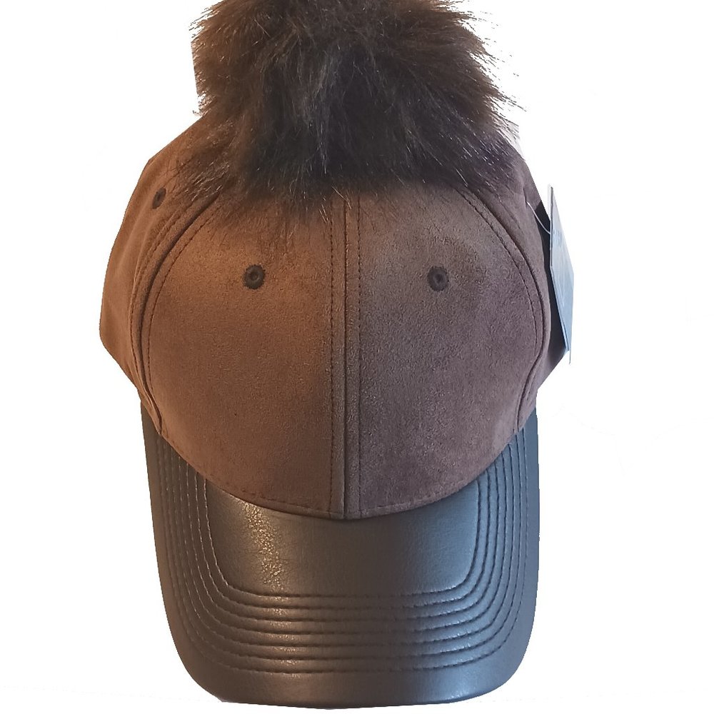 Suede Polyurethane PomPom Hat